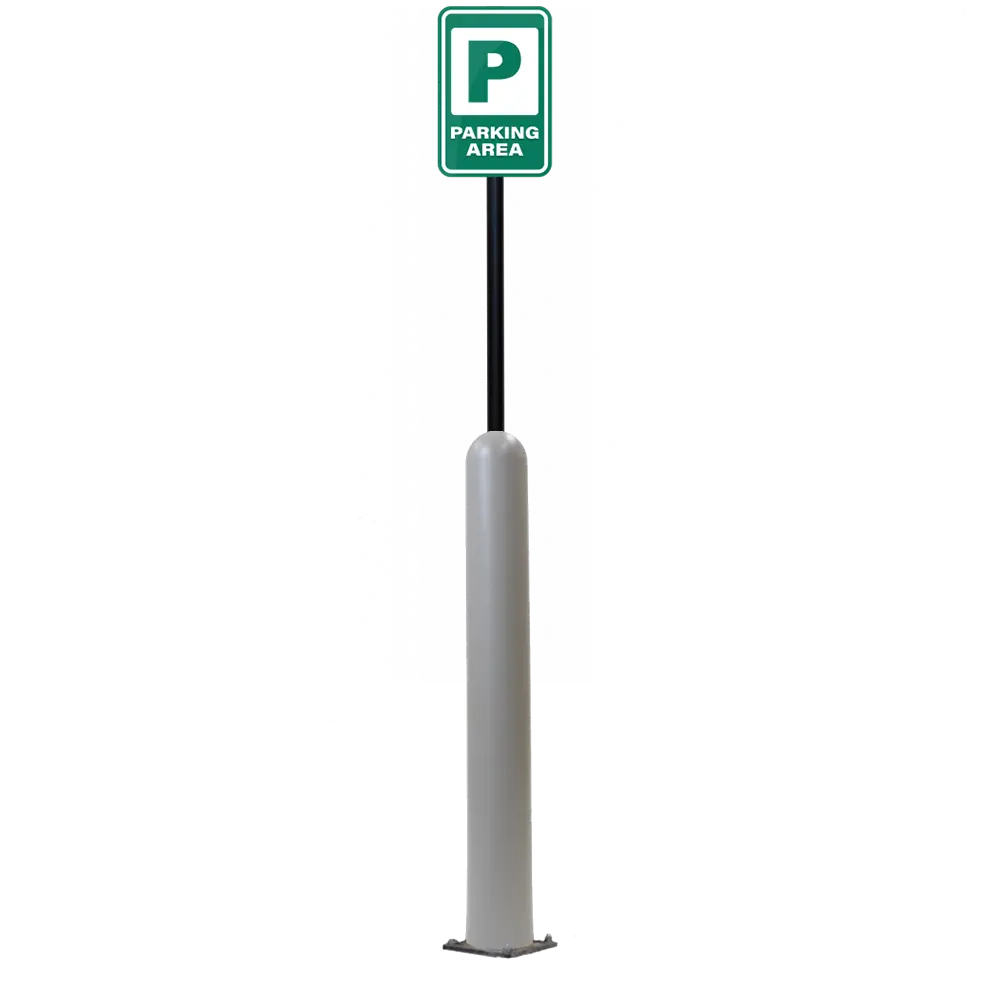 4" X 42" Base Plate Bollard Sign System 7