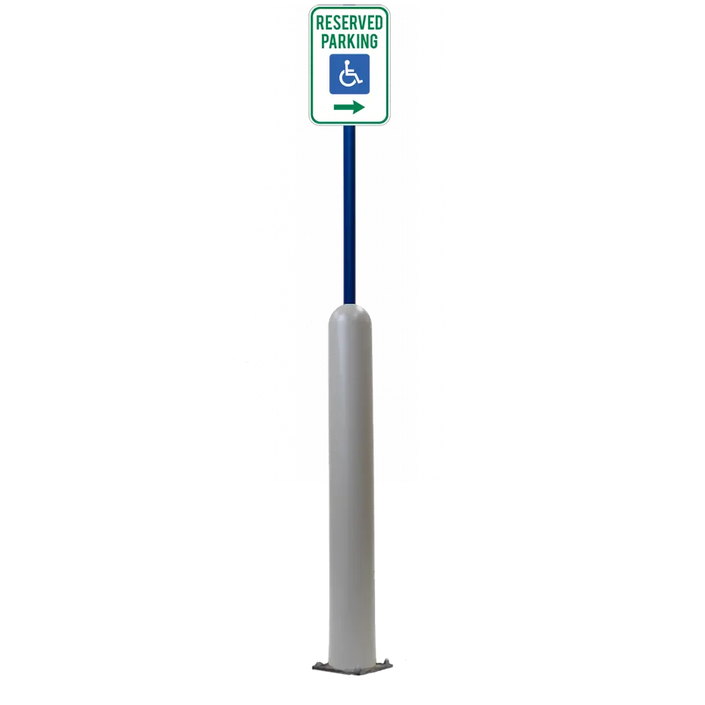 4" X 42" Base Plate Bollard Sign System 20