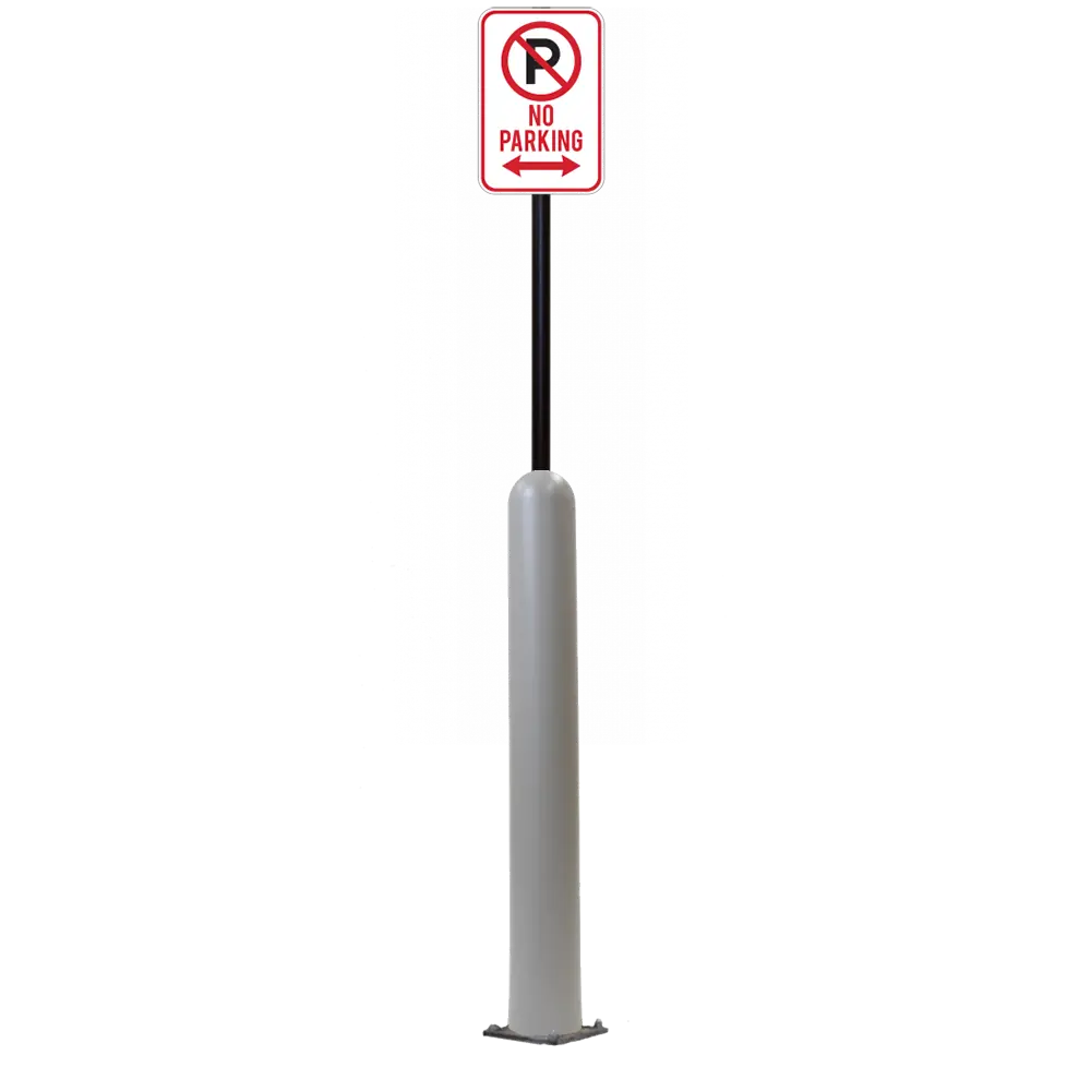 4" X 42" Base Plate Bollard Sign System 33