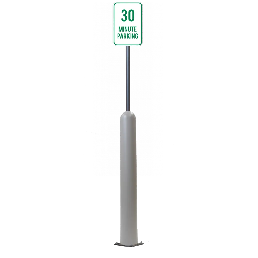 4" X 42" Base Plate Bollard Sign System 46