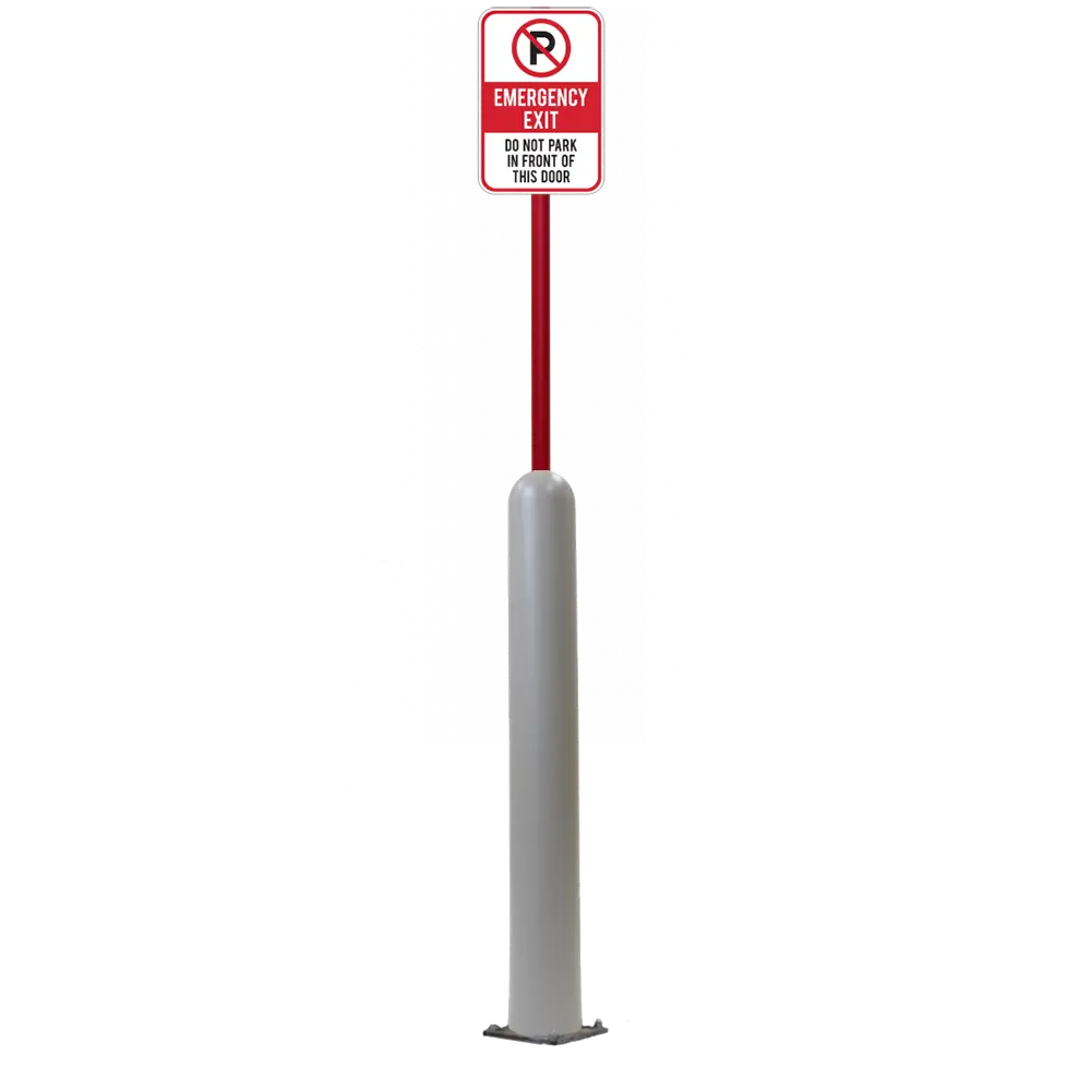 4" X 42" Base Plate Bollard Sign System 59