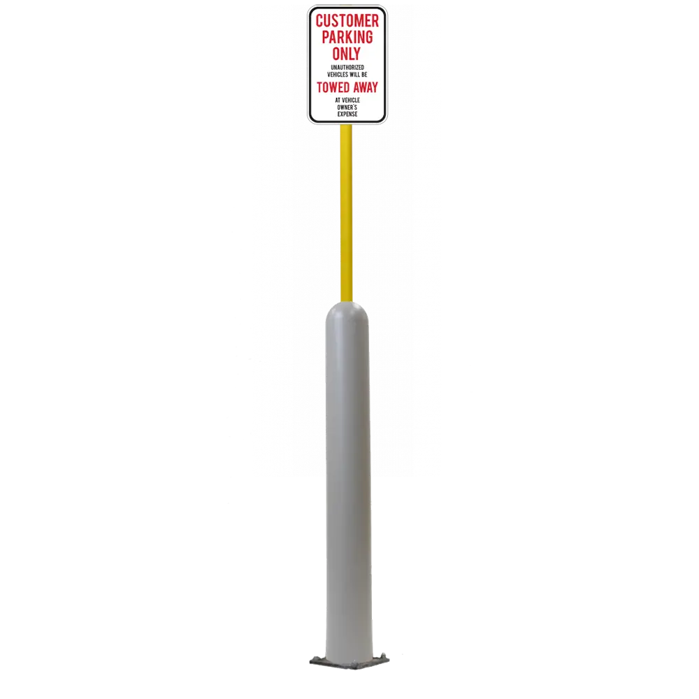 4" X 42" Base Plate Bollard Sign System 85