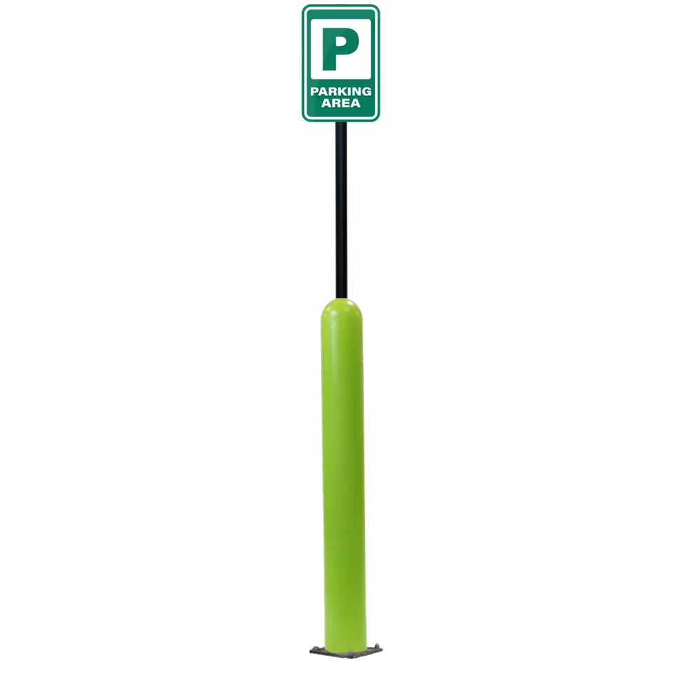 4" X 42" Base Plate Bollard Sign System 8
