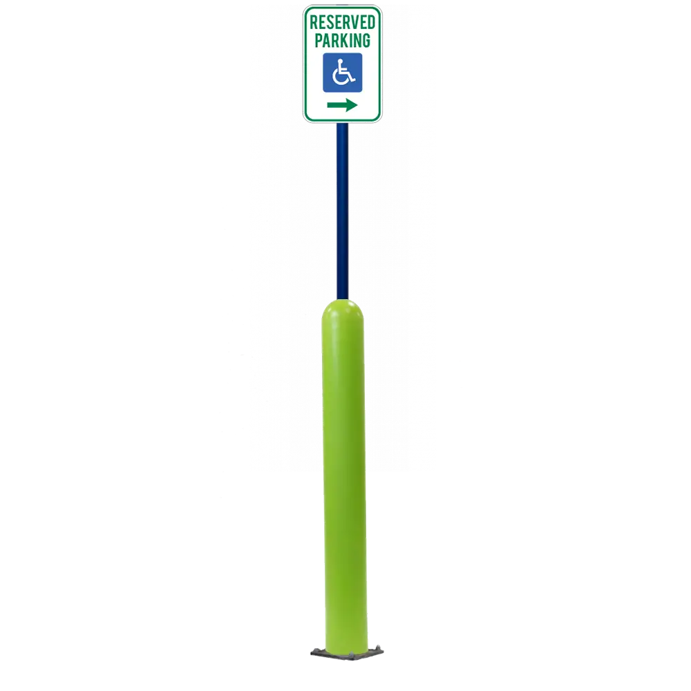 4" X 42" Base Plate Bollard Sign System 21