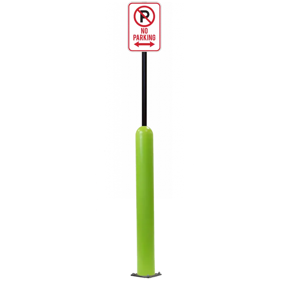 4" X 42" Base Plate Bollard Sign System 34