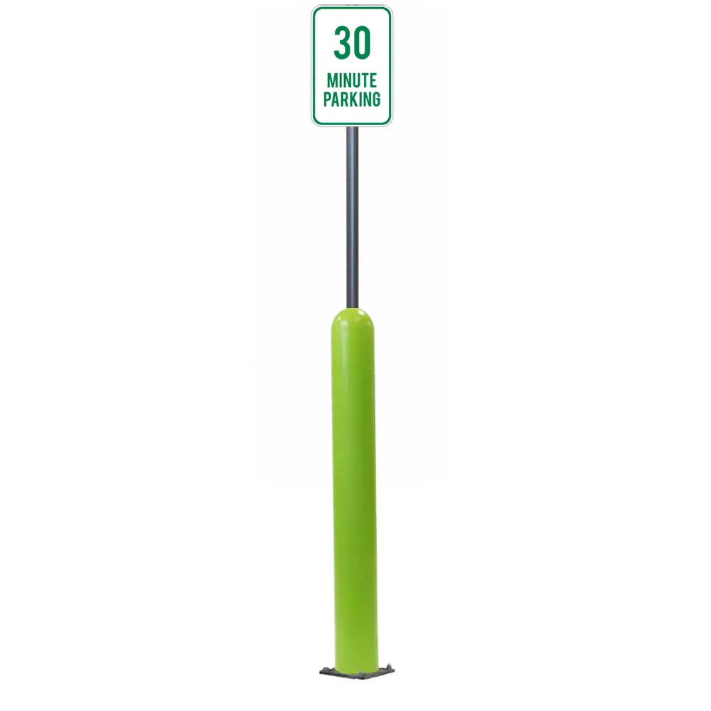 4" X 42" Base Plate Bollard Sign System 47