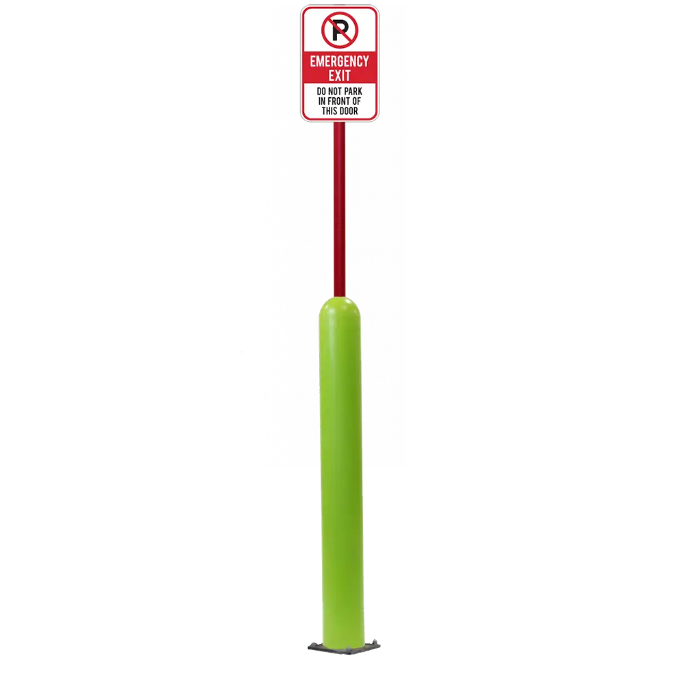 4" X 42" Base Plate Bollard Sign System 60