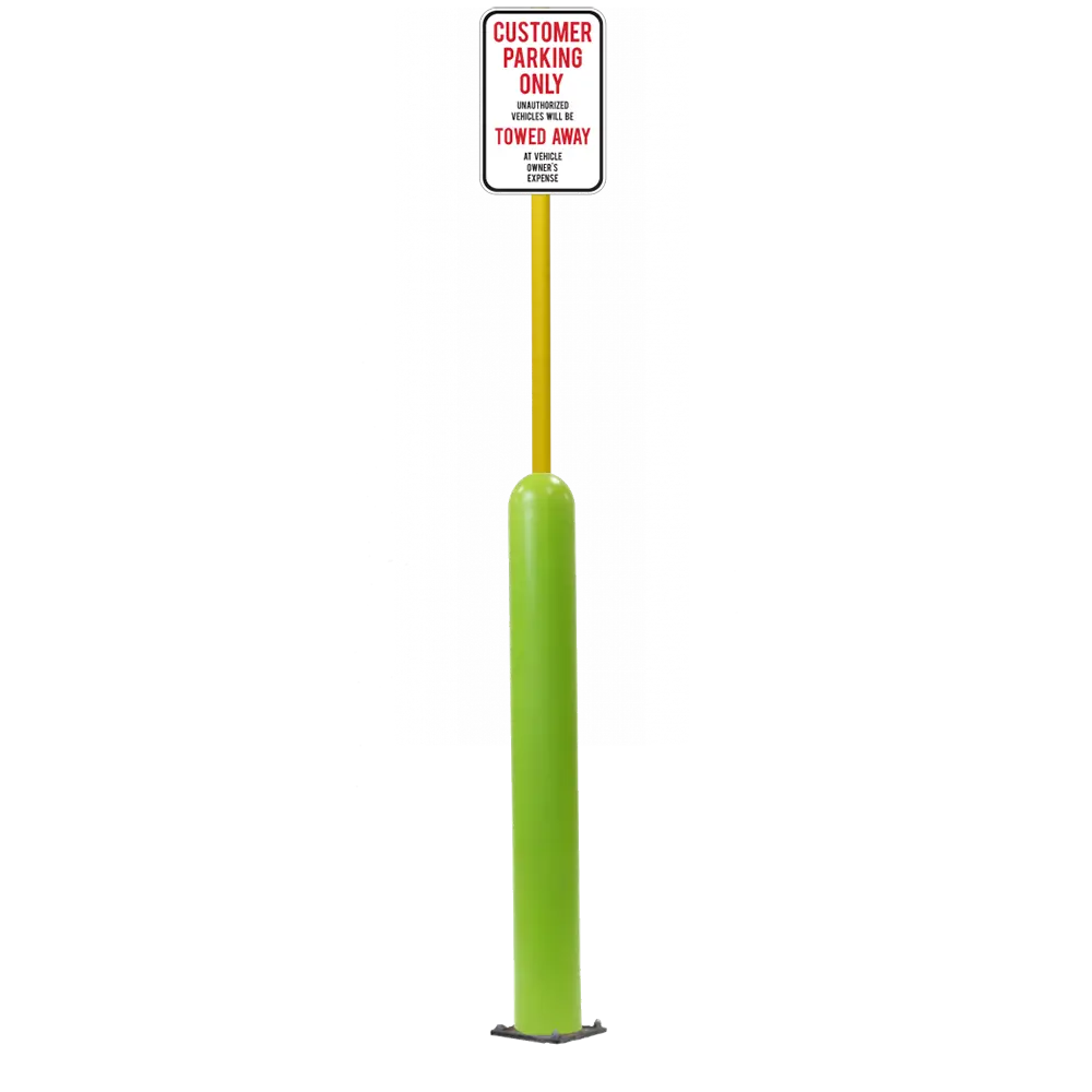 4" X 42" Base Plate Bollard Sign System 86