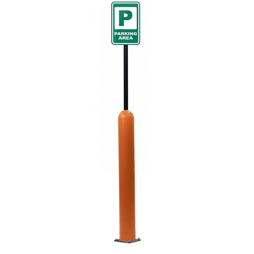 4" X 42" Base Plate Bollard Sign System 9