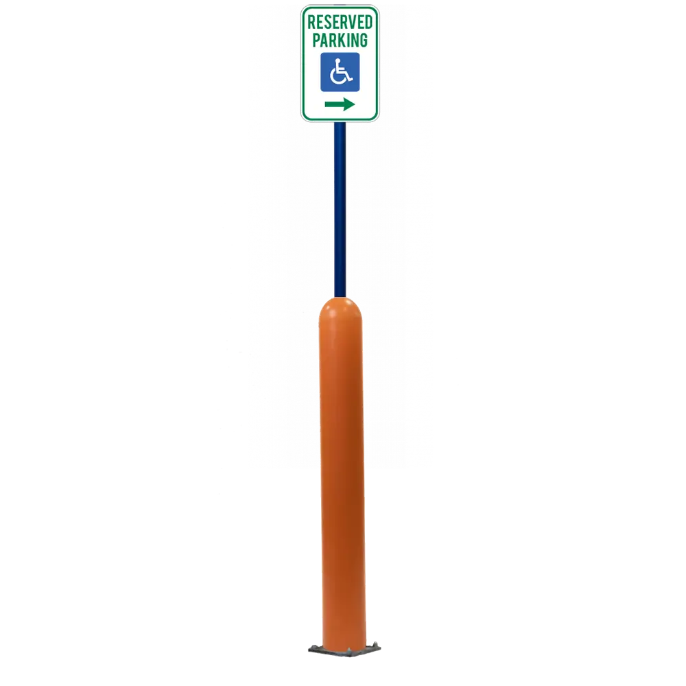 4" X 42" Base Plate Bollard Sign System 22