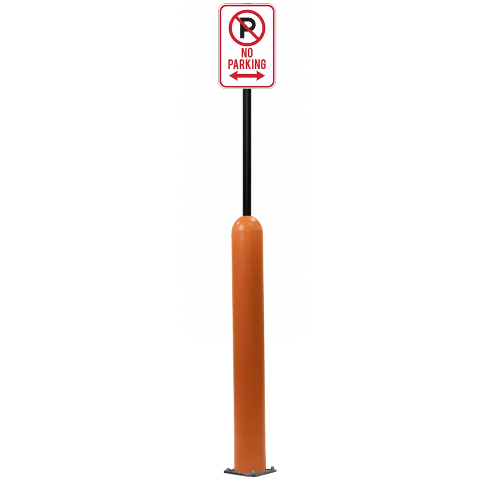 4" X 42" Base Plate Bollard Sign System 35