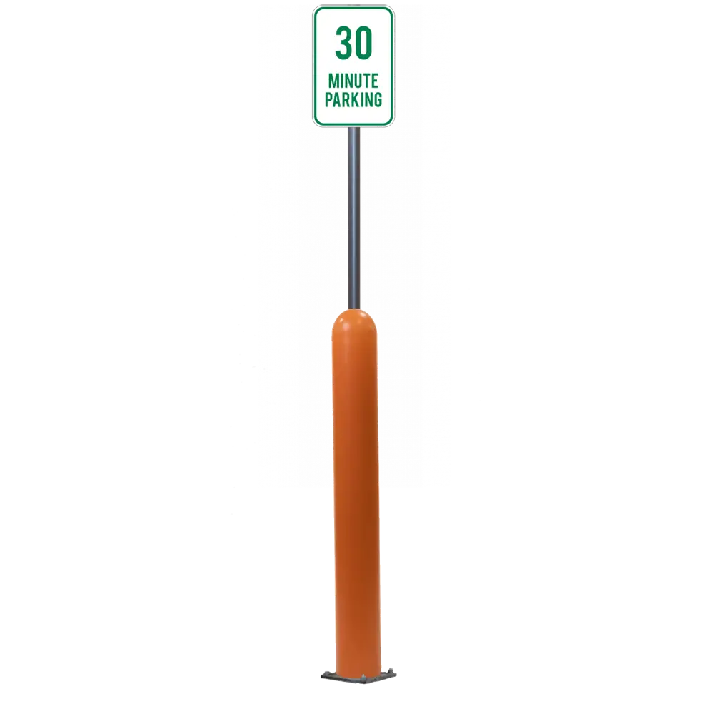 4" X 42" Base Plate Bollard Sign System 48