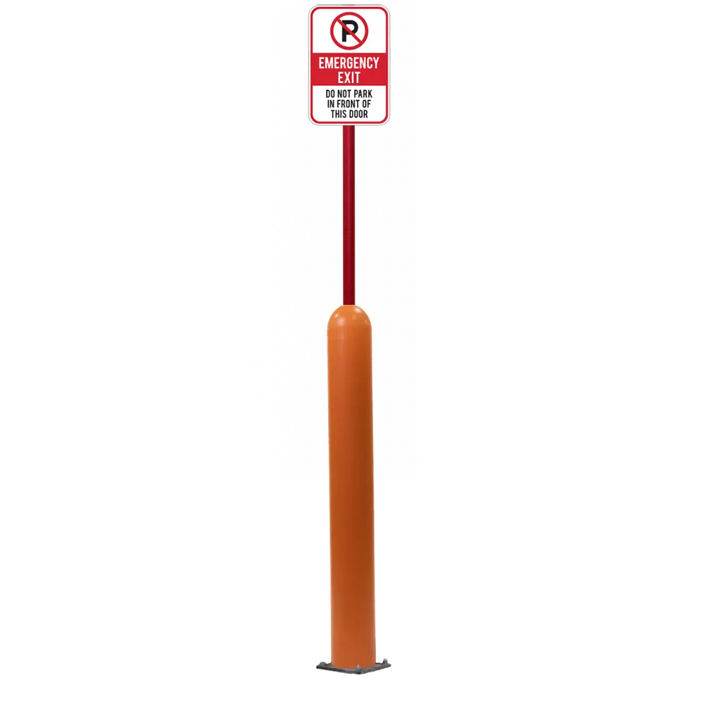 4" X 42" Base Plate Bollard Sign System 61