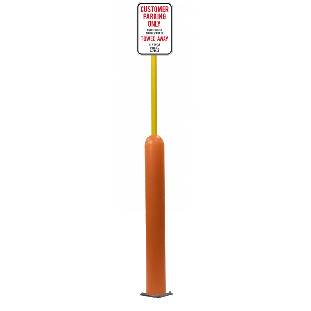 4" X 42" Base Plate Bollard Sign System 87