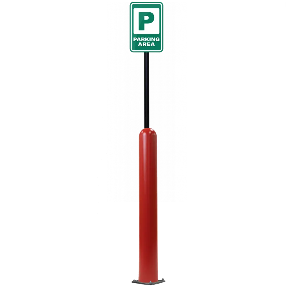 4" X 42" Base Plate Bollard Sign System 10