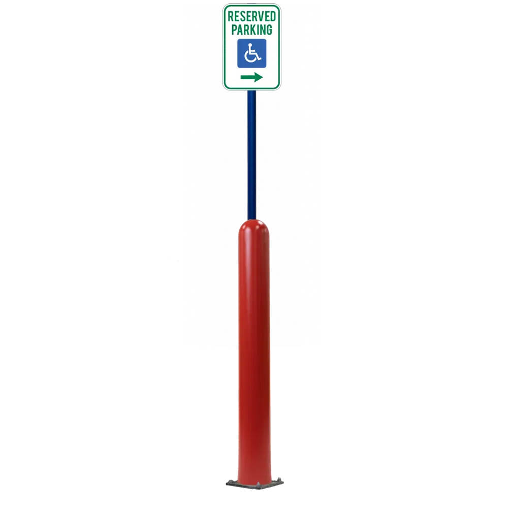 4" X 42" Base Plate Bollard Sign System 23