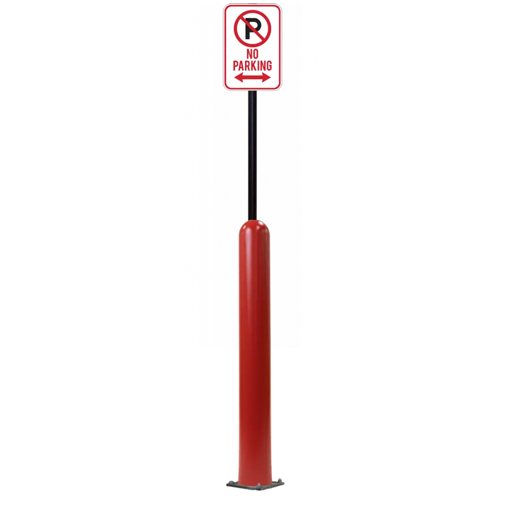 4" X 42" Base Plate Bollard Sign System 36
