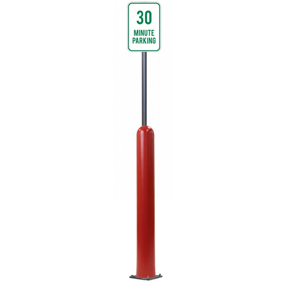 4" X 42" Base Plate Bollard Sign System 49
