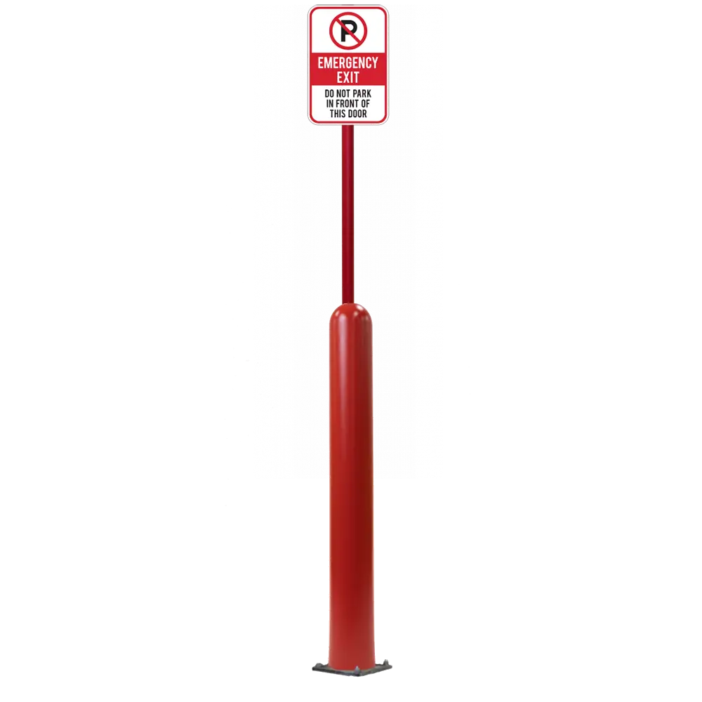 4" X 42" Base Plate Bollard Sign System 62