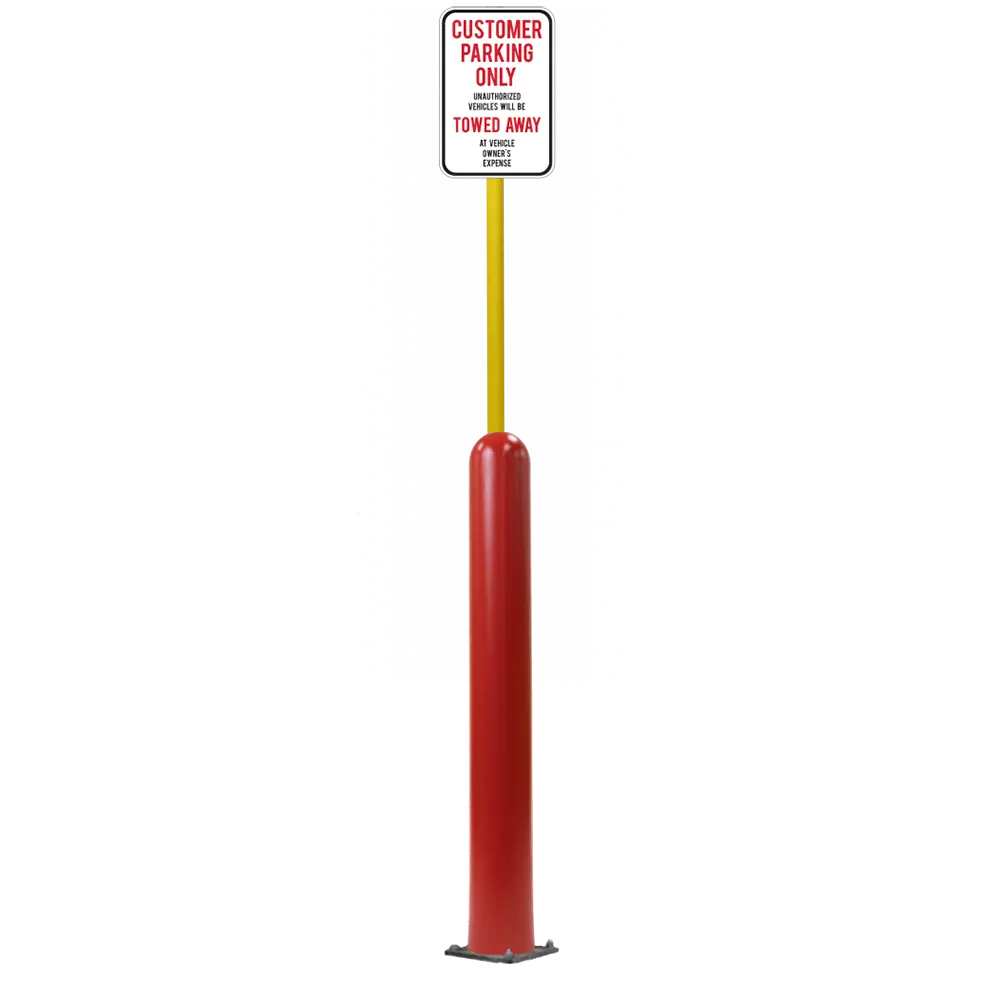4" X 42" Base Plate Bollard Sign System 88