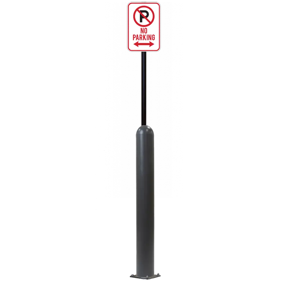 4" X 42" Base Plate Bollard Sign System 37