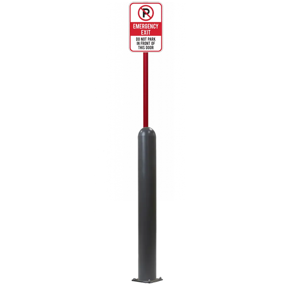 4" X 42" Base Plate Bollard Sign System 63