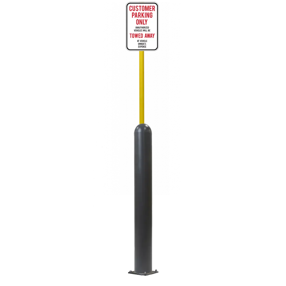 4" X 42" Base Plate Bollard Sign System 89