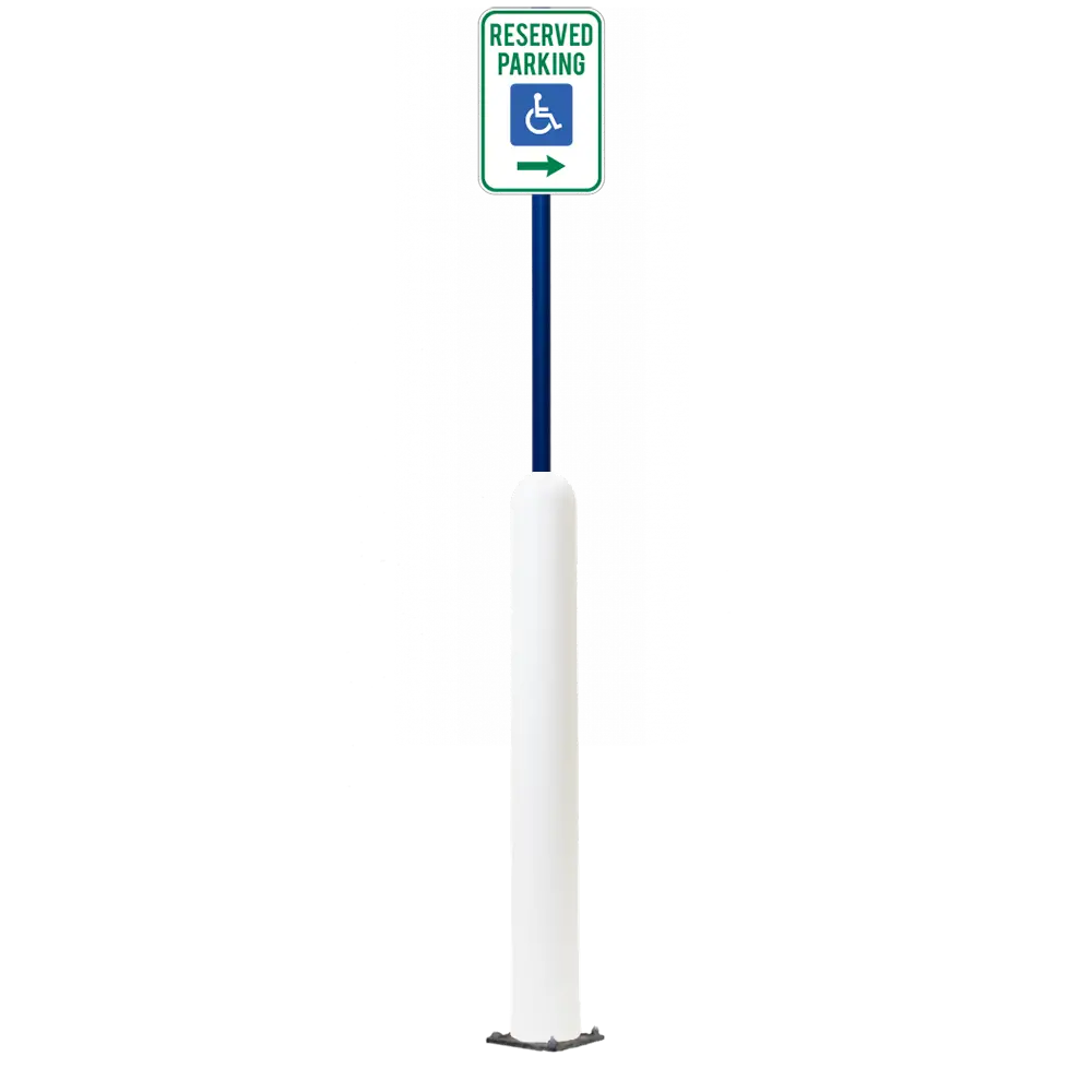 4" X 42" Base Plate Bollard Sign System 25