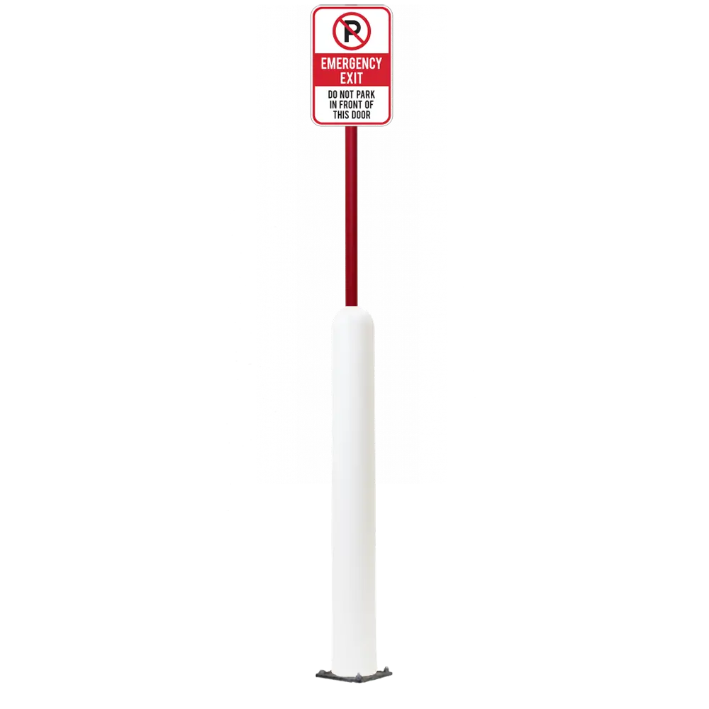 4" X 42" Base Plate Bollard Sign System 64