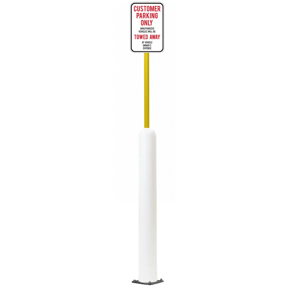4" X 42" Base Plate Bollard Sign System 90