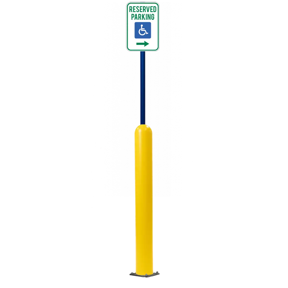 4" X 42" Base Plate Bollard Sign System 26