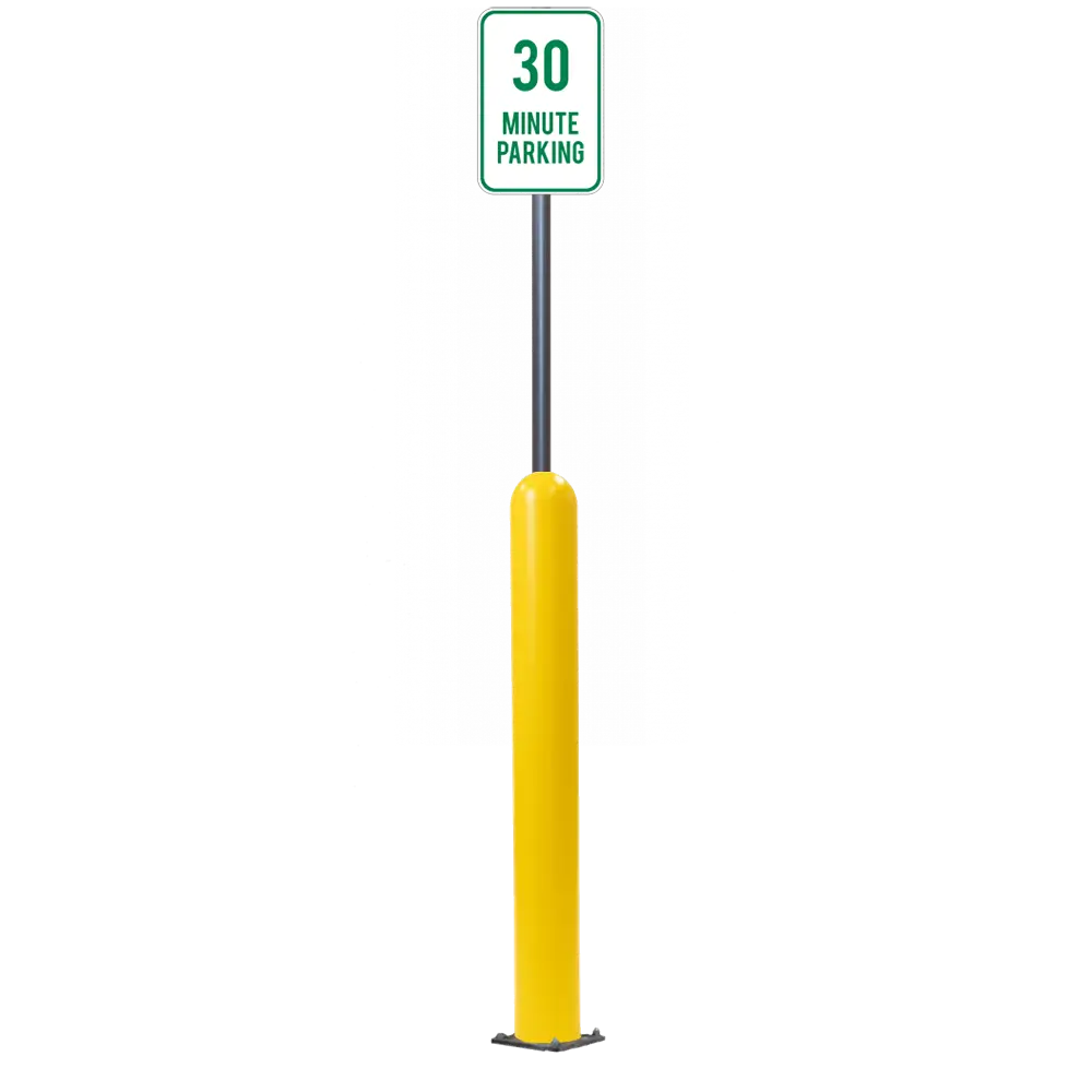 4" X 42" Base Plate Bollard Sign System 52