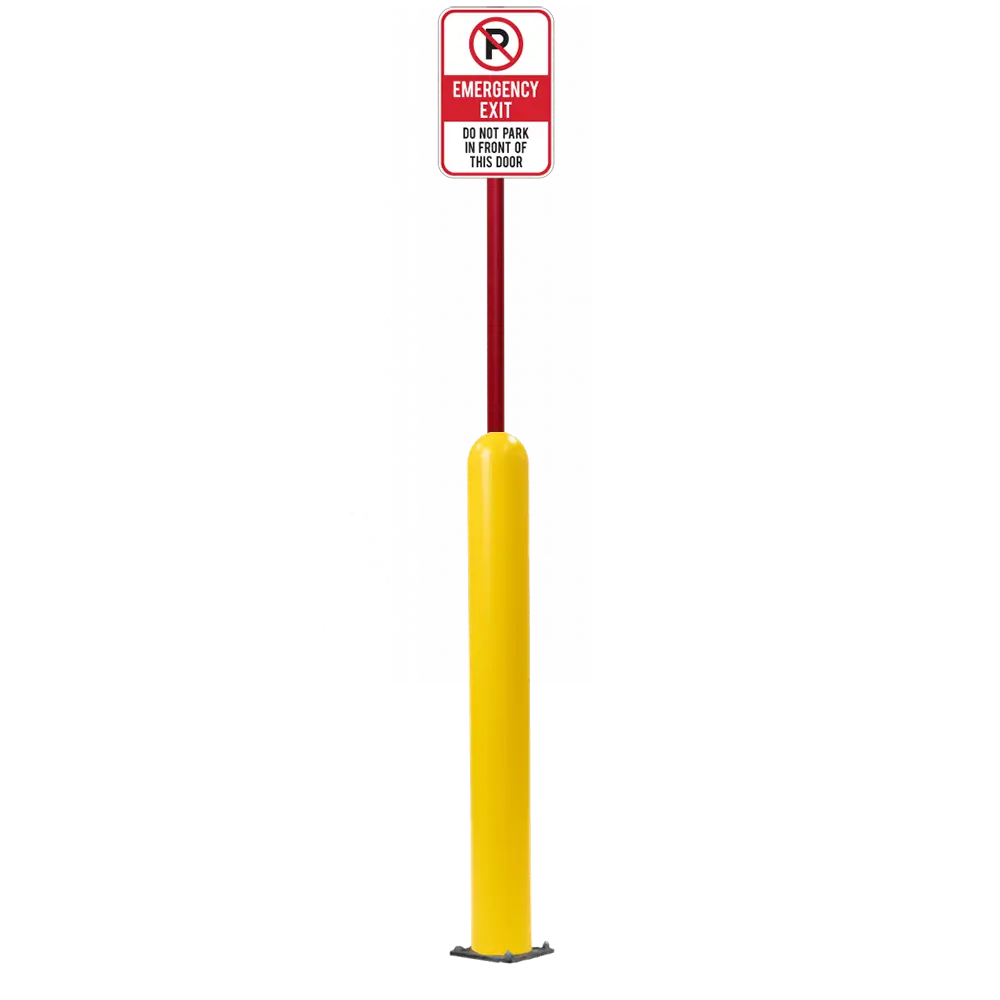 4" X 42" Base Plate Bollard Sign System 65