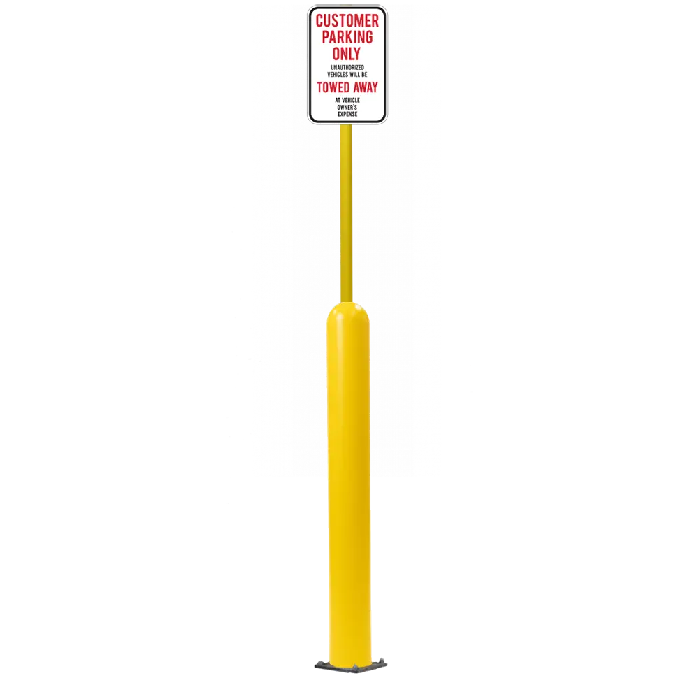 4" X 42" Base Plate Bollard Sign System 91