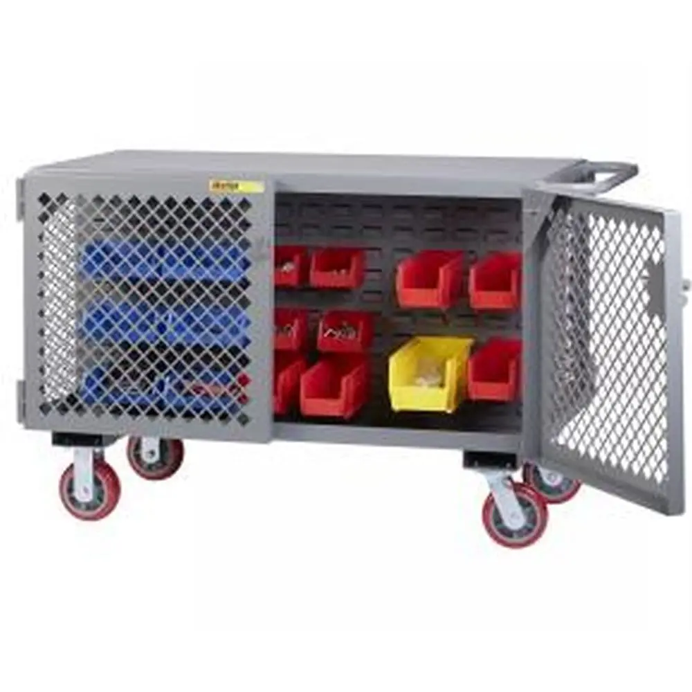 2-Sided Mobile Maintenance Cart With Louvered Panel 1