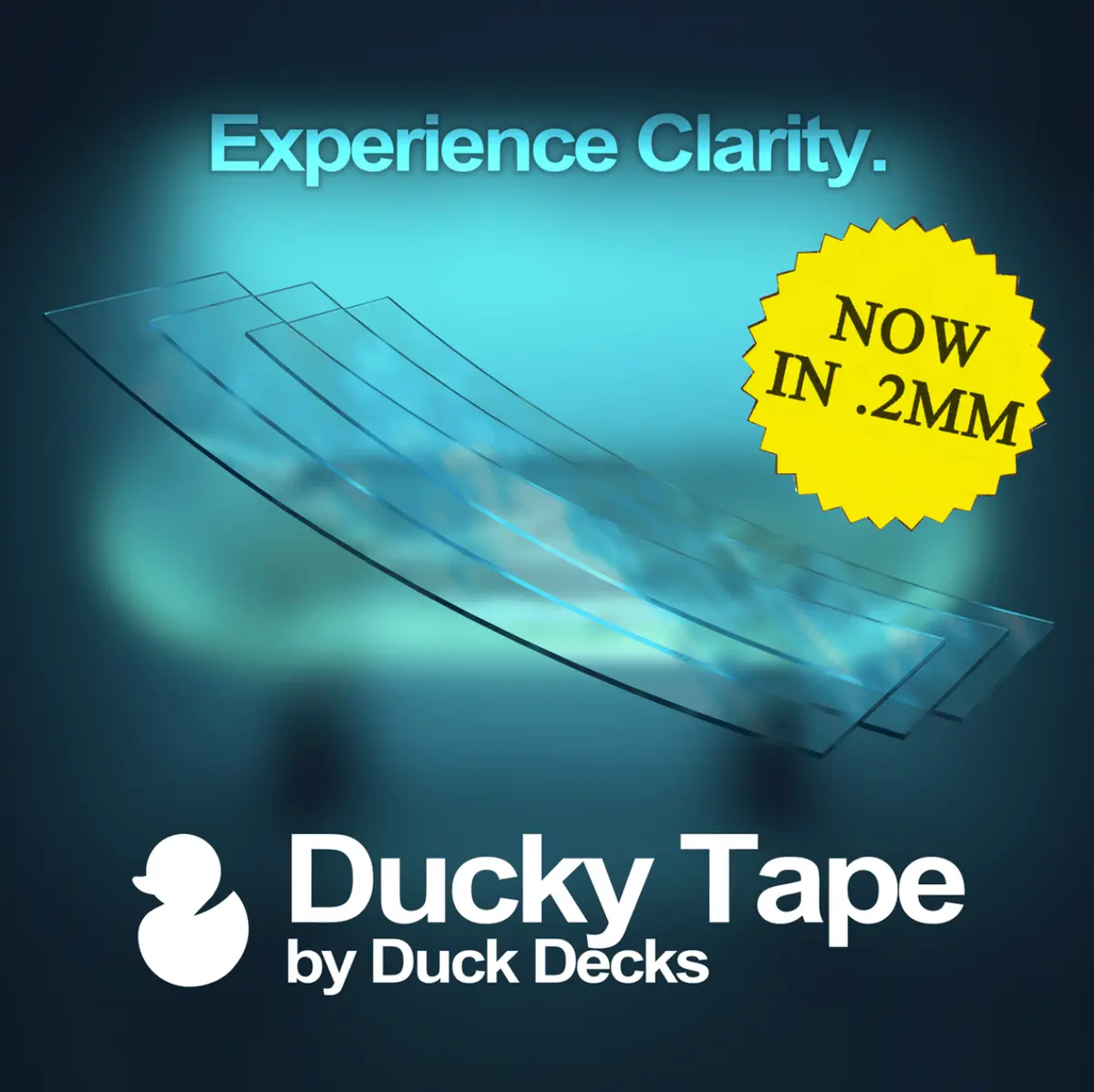 3Pk Crystal Clear Ducky Tape - 0.2Mm Clear Tape By Duck Decks 1