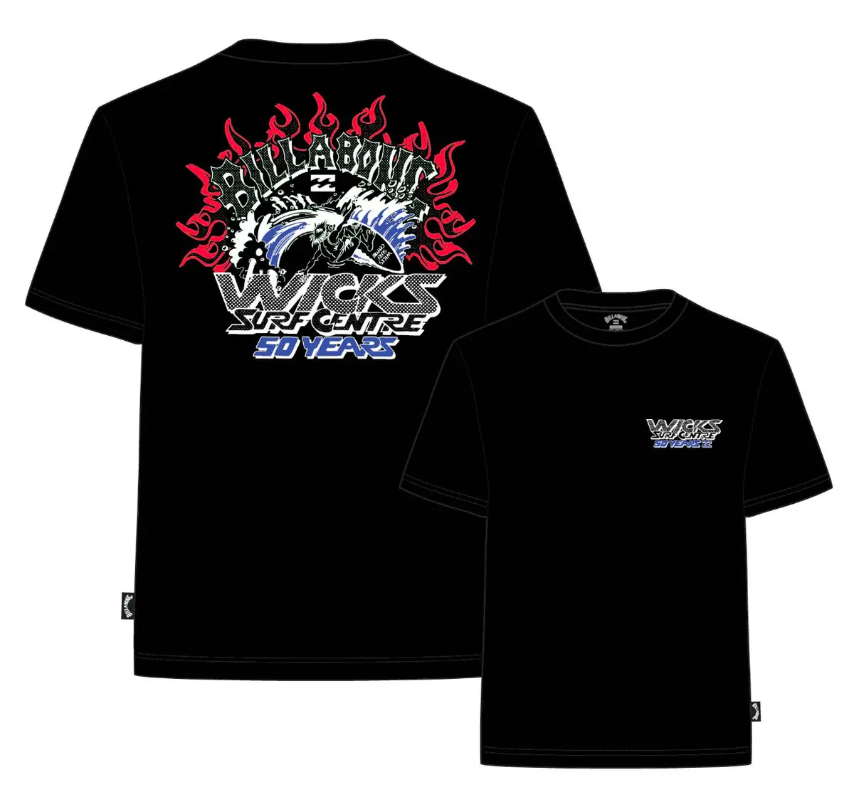 Wicks Surf 50 Year Billabong T Shirt 1