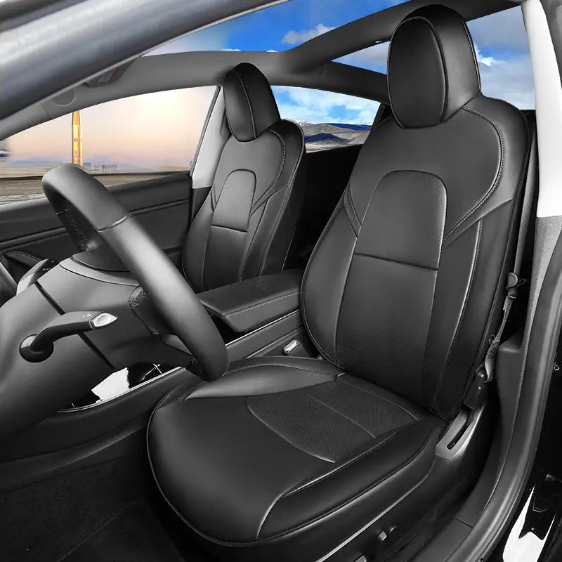 Model 3/Y Custom Leather Seat Cover (Full Sets) For Tesla Model Y 1