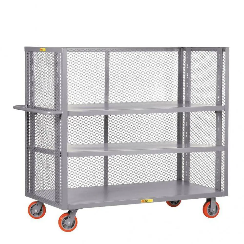 3-Sided Adjustable Shelf Truck (3 Shelves) Mesh Sides 1