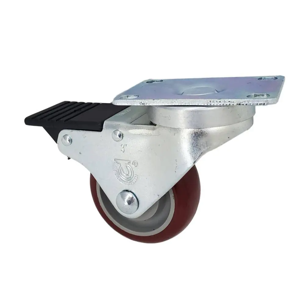 3" X 1-1/4" Polymadic Wheel Swivel Caster W/ Total Lock Brake - 300 Lbs. Capacity 1
