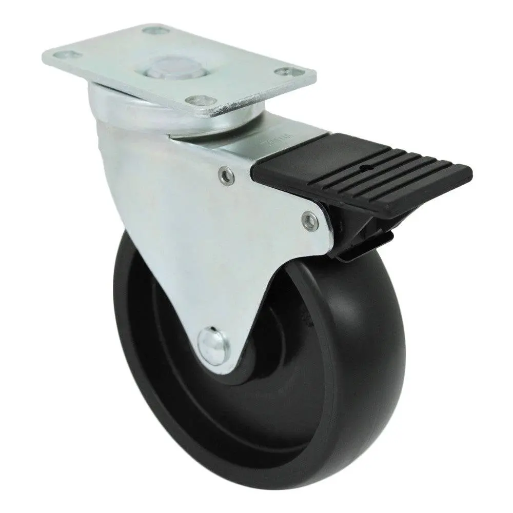 5" X 1-1/4" Polyolefin Wheel Swivel Caster W/ Total Lock Brake - 350 Lbs. Cap. 1