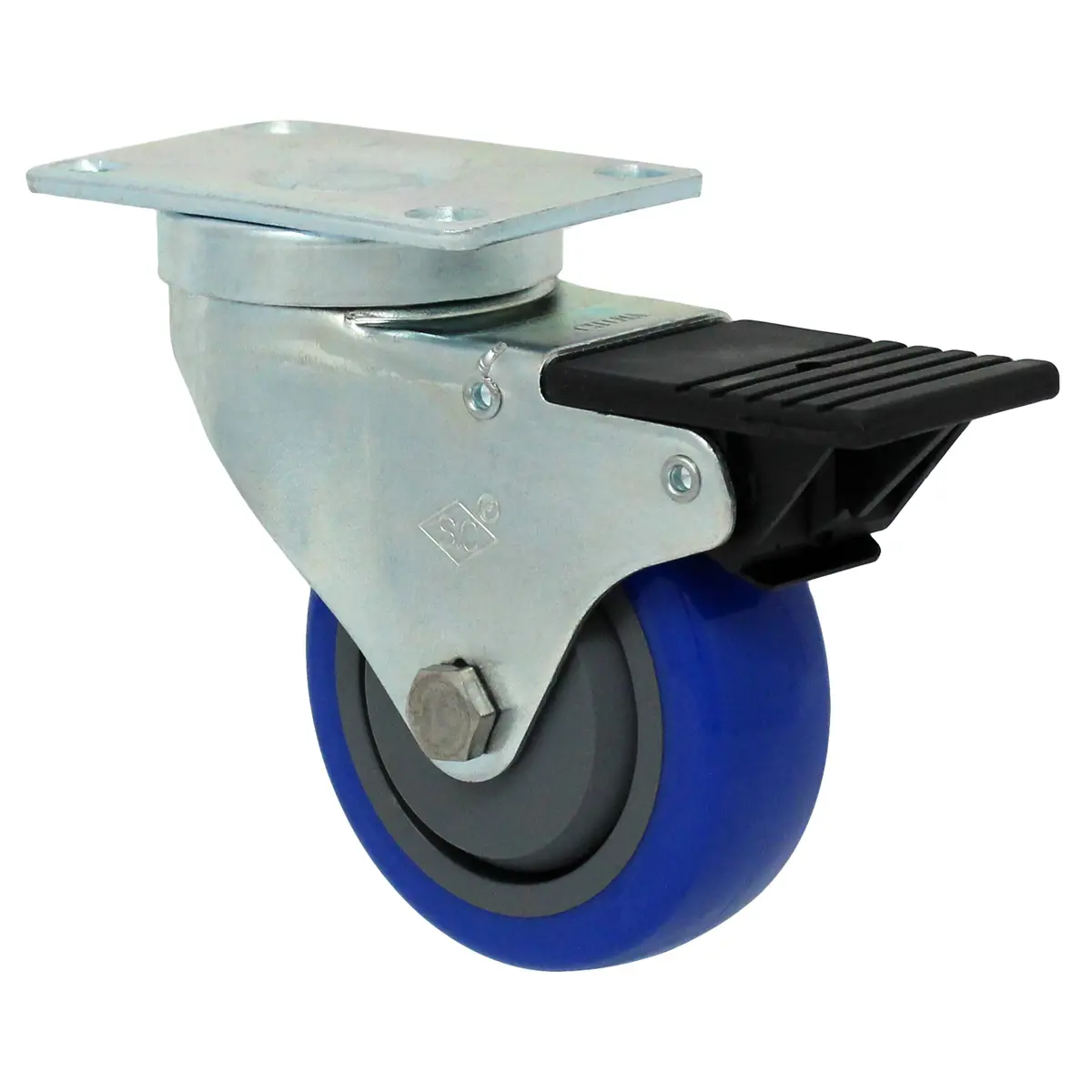 3-1/2" X 1-1/4" Poly-Pro Wheel Swivel Caster W/ Total Lock Brake - 300 Lbs. Cap. 1