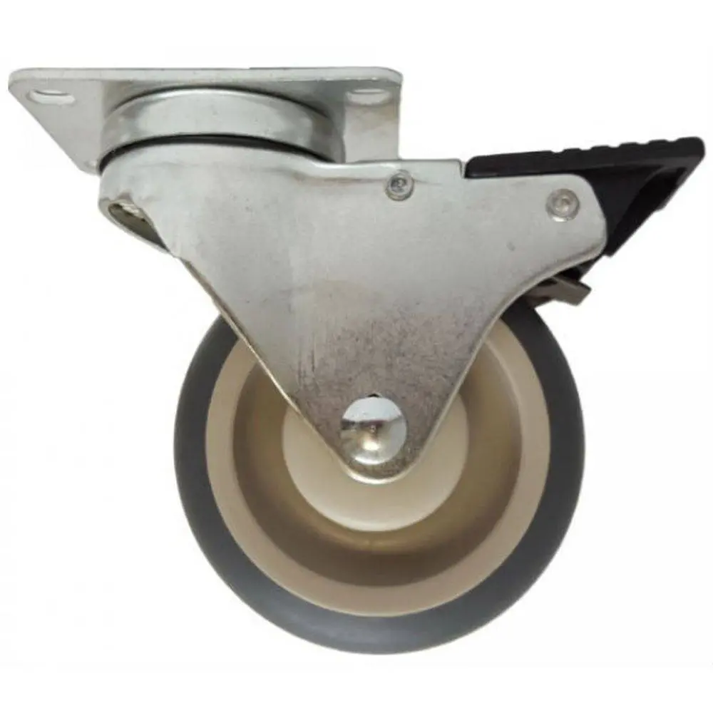 4" X 1-1/4" Thermo-Pro Thread Stem Caster,Exp Adapter/Plate,Total Lock Brake,250 Lbs Capacity 2