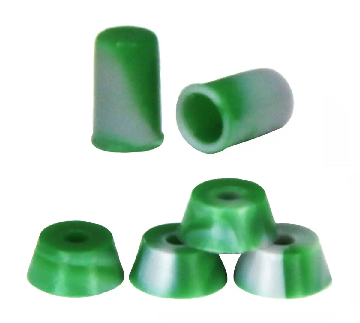 Pro Duro Fingerboard Tuning Kit - Team Rider @Jakepfb Pro Model Signature Tuning - Set Of Pivot Cups & Pro Duro Bubble Bushings - Green & Gray Swirl Colorway 1