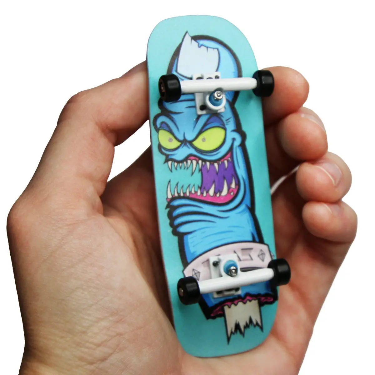 33.3Mm Boxy Shape Prolific Gen2 Fingerboard Complete - "Gnarly Bite" Graphic - Gen2 Prodigy Trucks + Pro Duro Bubble Bushings 1