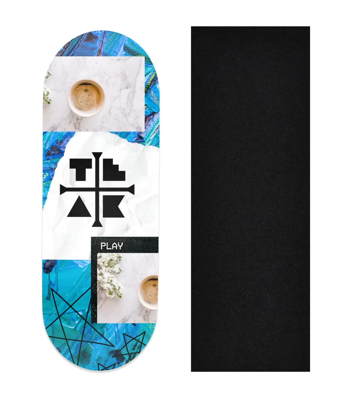 Heat Transfer Graphic Wooden Fingerboard Deck, "Elliot Vair" Team Rider Collaboration V3 1