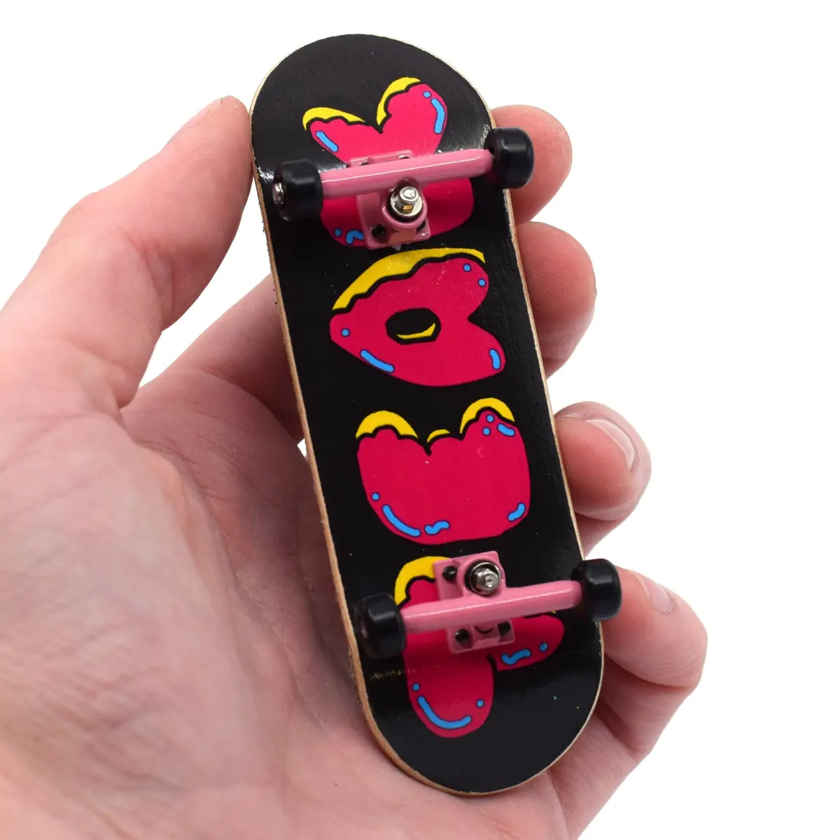 32Mm Prolific Gen2 Fingerboard Complete - "Donut Teak Logo" Graphic - Gen2 Prodigy Trucks + Pro Duro Bubble Bushings 1