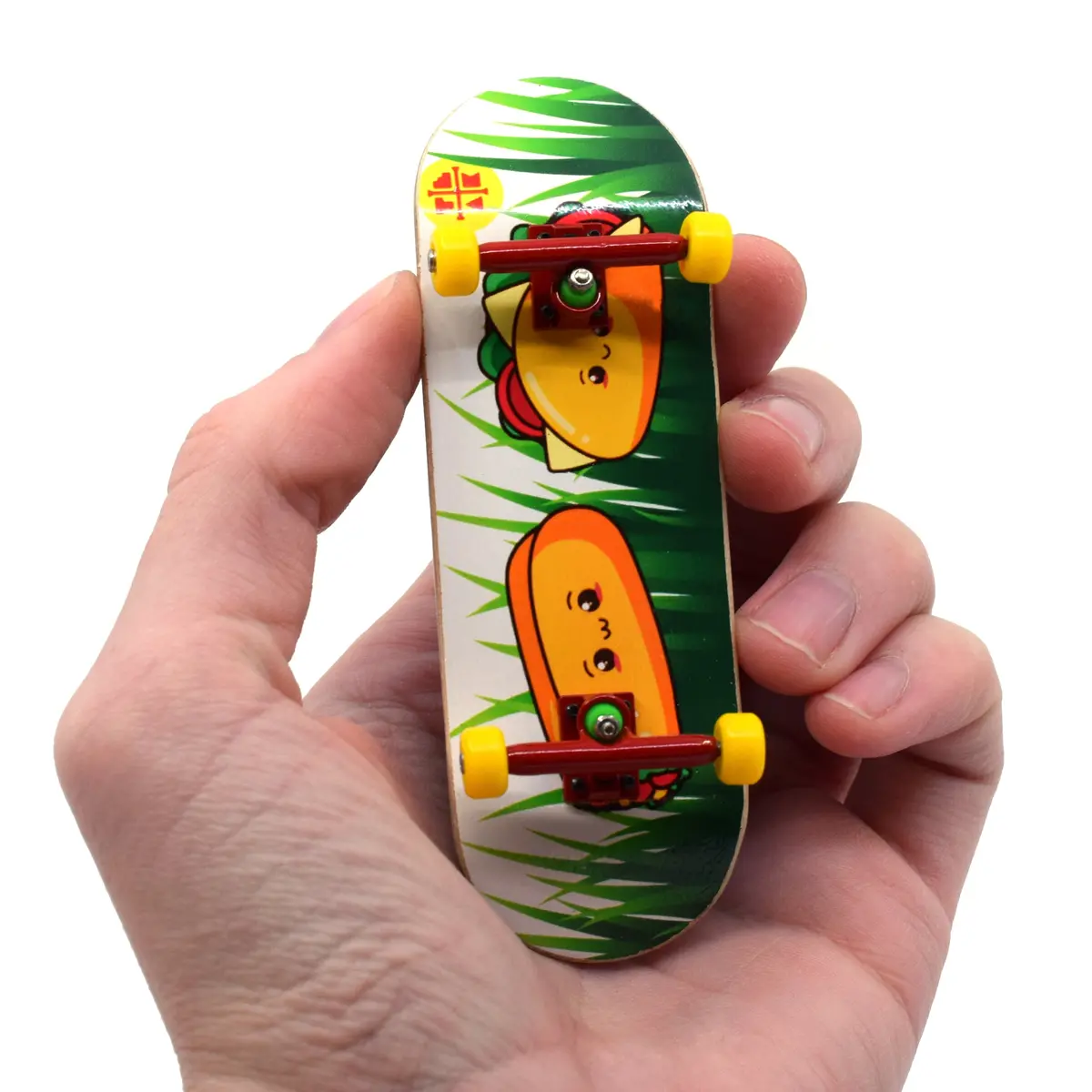 32Mm Prolific Gen2 Fingerboard Complete - "Happy Tacos" Graphic - Gen2 Prodigy Trucks + Pro Duro Bubble Bushings 1