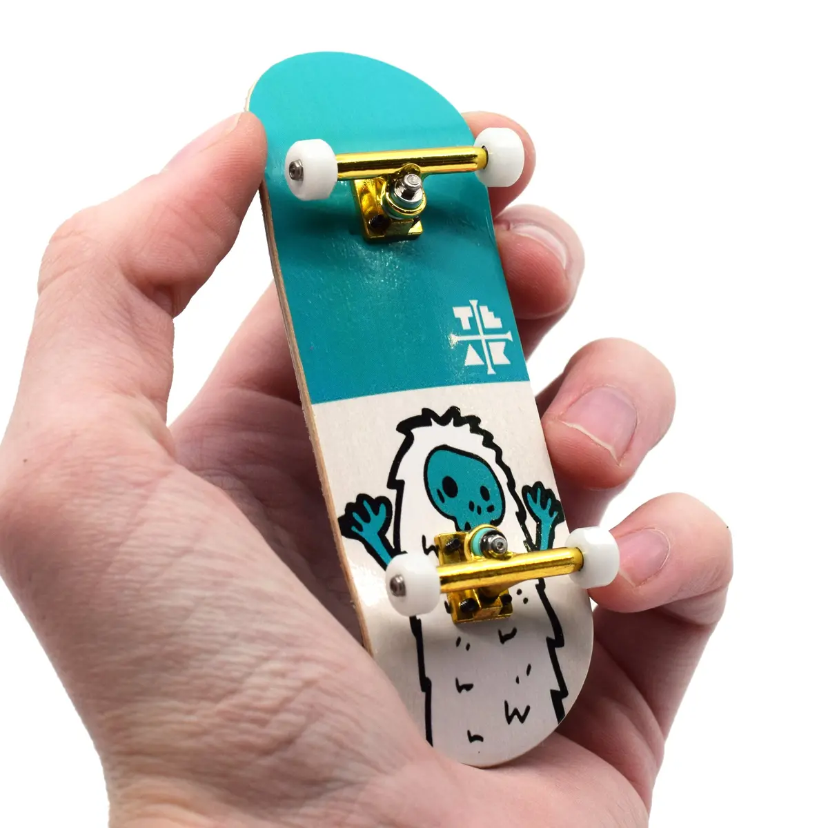 32Mm Prolific Gen2 Fingerboard Complete - "Teal Yeti" Graphic - Gen2 Prodigy Trucks + Pro Duro Bubble Bushings 1
