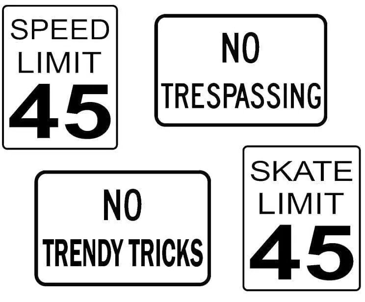 Diy Mini Road Sign Decal Kit - Sticker Sheet Of 4 Decals 1